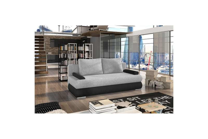 Soffa Eltap Milo 213x95x90 cm - Sawana 21, Soft 11, Grå, Svart - Möbler - Vardagsrum - Bäddsoffor