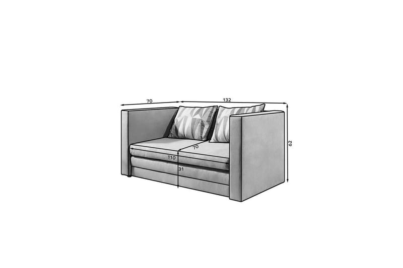 Soffa Eltap Neva 132x70x62 cm - Alova 36, Lima 75, Grå, Mönstrad - Möbler - Vardagsrum - Bäddsoffor