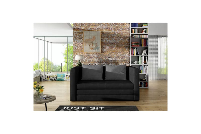 Soffa Eltap Neva 132x70x62 cm - Soro 100, Soro 93, Svart, Mönster - Möbler - Vardagsrum - Bäddsoffor