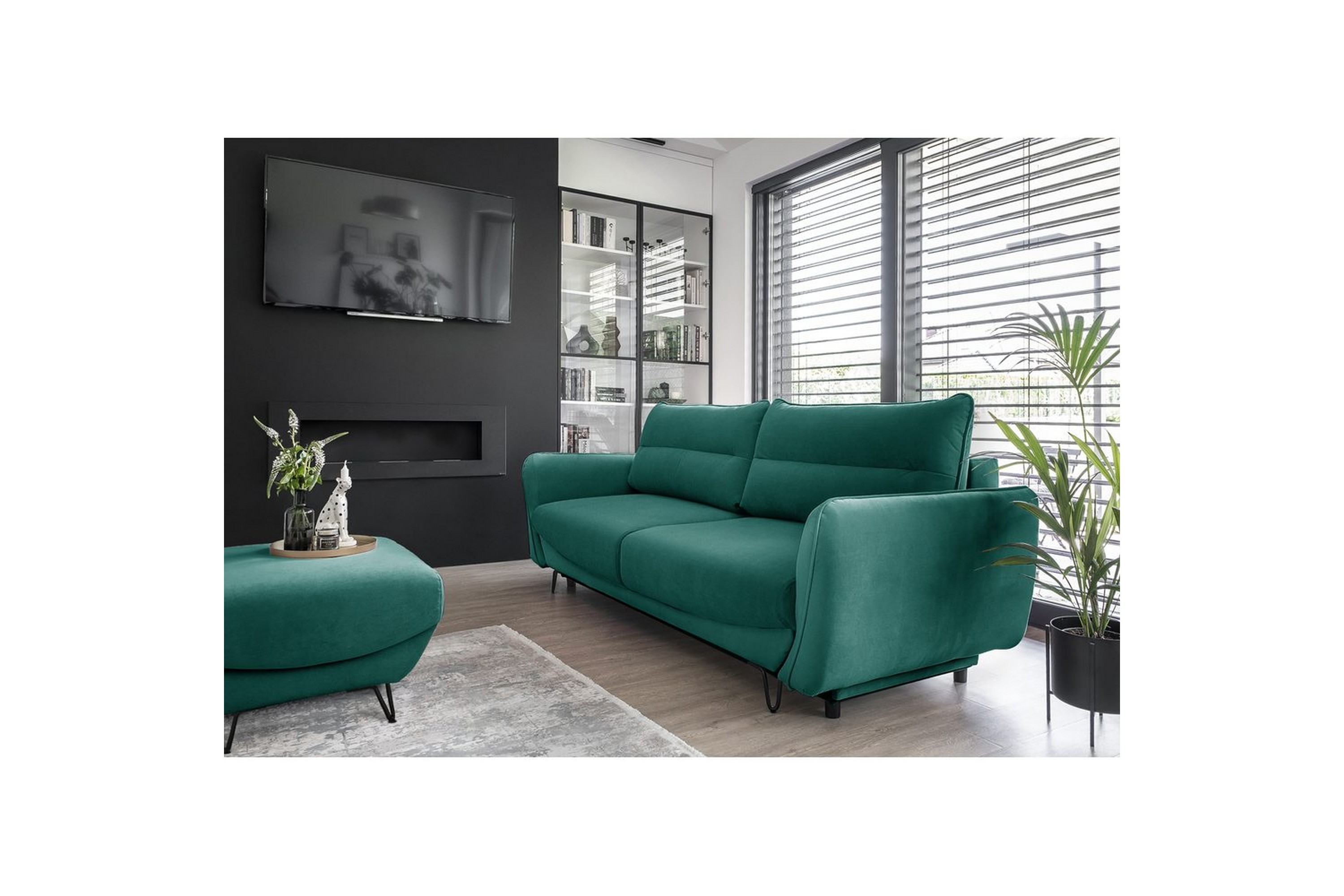 soffa eltap silva 236x95x90 cm - velvetmat 38, grön