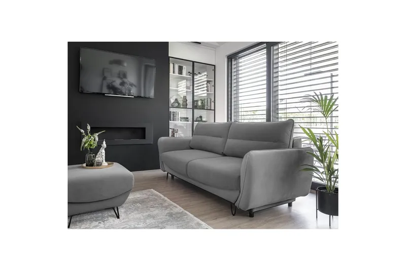 Soffa Eltap Silva 236x95x90 cm, Velvetmat 4, Grå