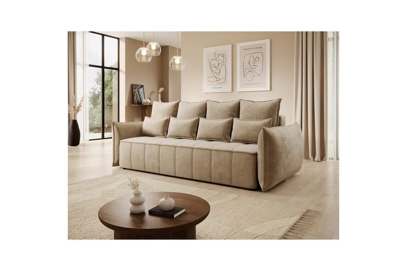 Soffa Eltap Weltton 242x106x94 cm - Nube 20, Beige - Möbler - Vardagsrum - Bäddsoffor