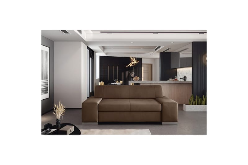 Soffa Eltap Porto - Monolith 09, Soft 66, Mörkbeige, Mörkbrun, 2190x62x73 cm - Möbler - Vardagsrum - Bäddsoffor