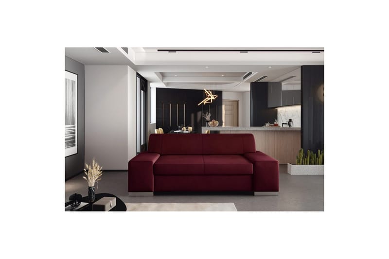 Soffa Eltap Porto - Mat Velvet 68, Röd, 2190x62x73 cm - Möbler - Vardagsrum - Bäddsoffor