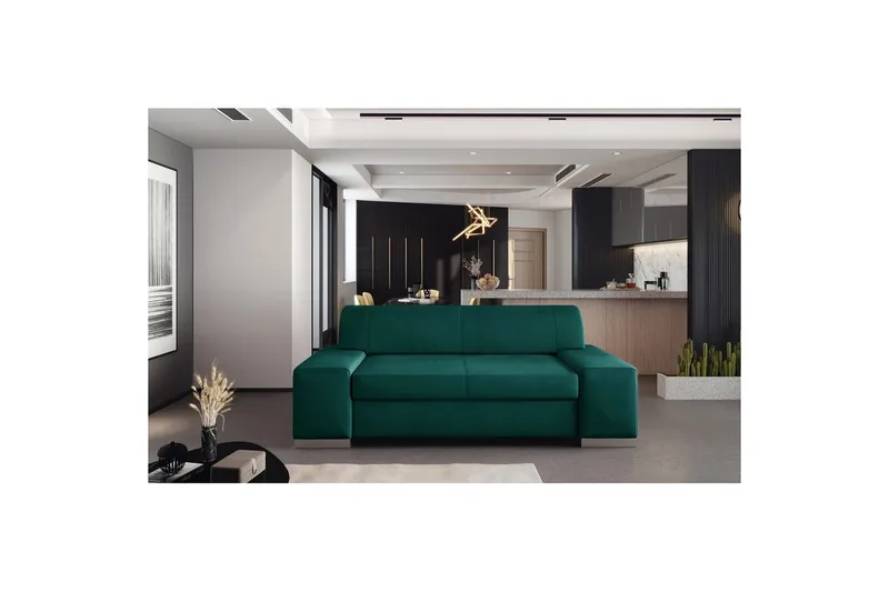 Soffa Eltap Porto, Mat Velvet 75, Grön, 2190x62x73 cm