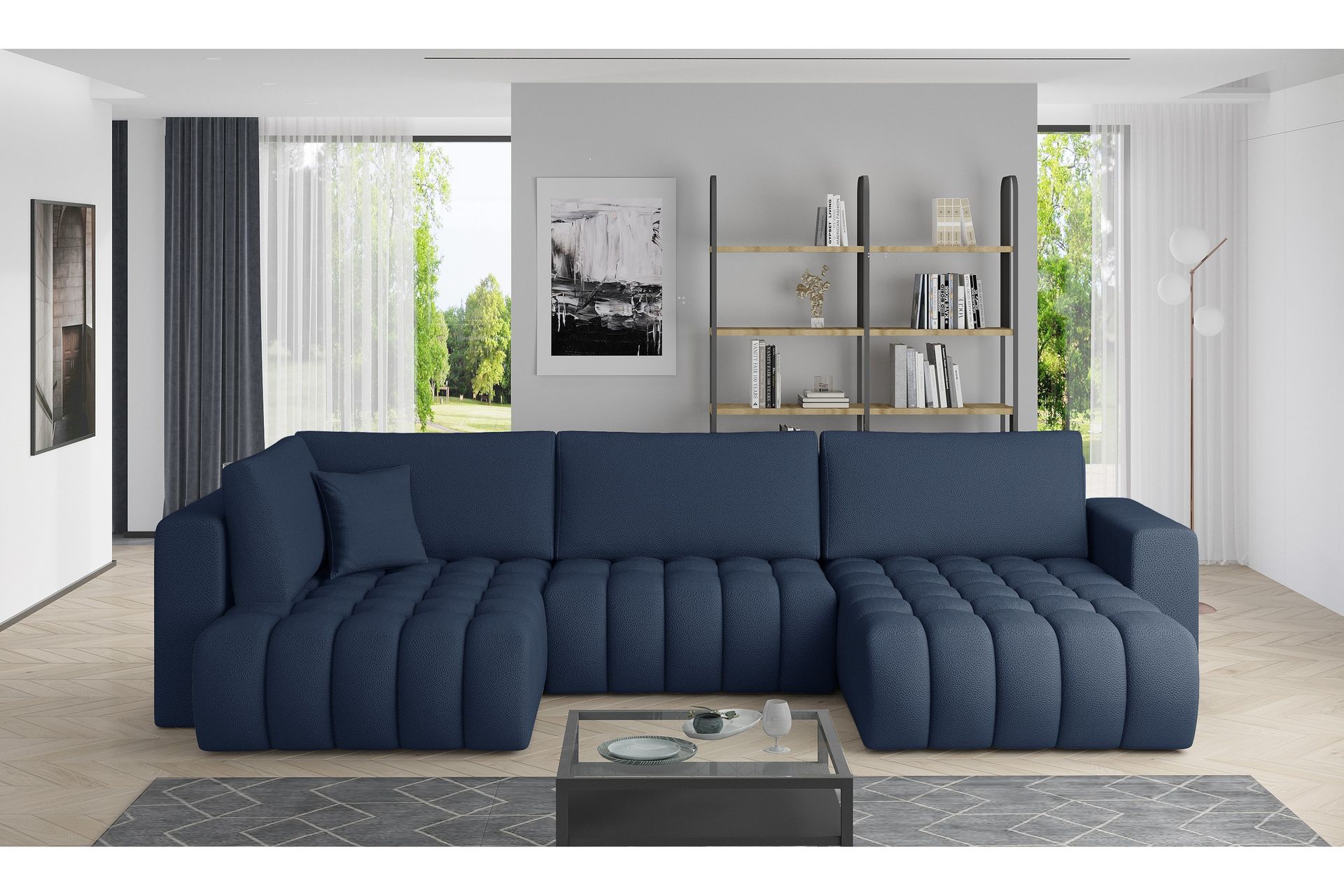 Somerset U-bäddsoffa Divan Höger Blå - Möbler - Vardagsrum - Bäddsoffor - U bäddsoffa