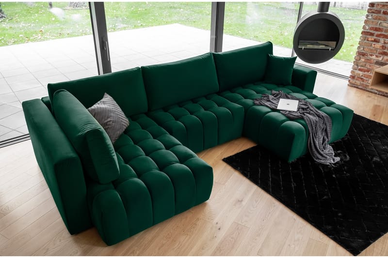 Somerset U-bäddsoffa Divan Höger Mörkgrön - Möbler - Vardagsrum - Bäddsoffor - U bäddsoffa