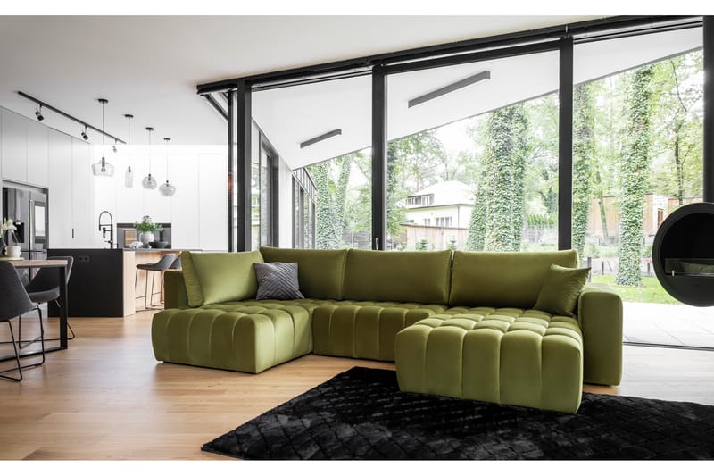 Somerset U-bäddsoffa Divan Höger Mörkgrön - Möbler - Vardagsrum - Bäddsoffor - U bäddsoffa