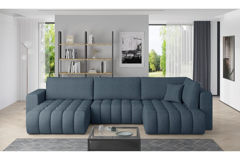 Somerset U-bäddsoffa Divan Vänster Blå - Möbler - Vardagsrum - Bäddsoffor - U bäddsoffa