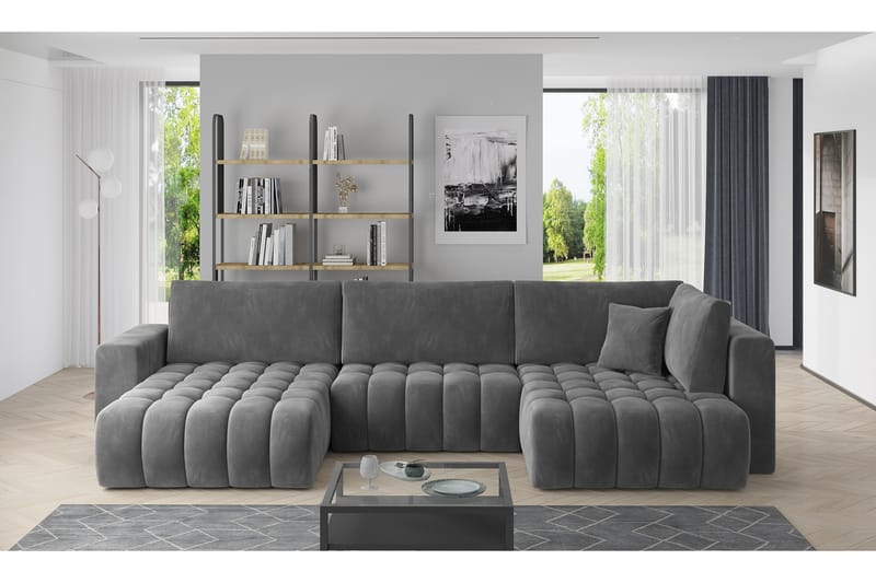 Somerset U-bäddsoffa Divan Vänster Grå - Möbler - Vardagsrum - Bäddsoffor - U bäddsoffa