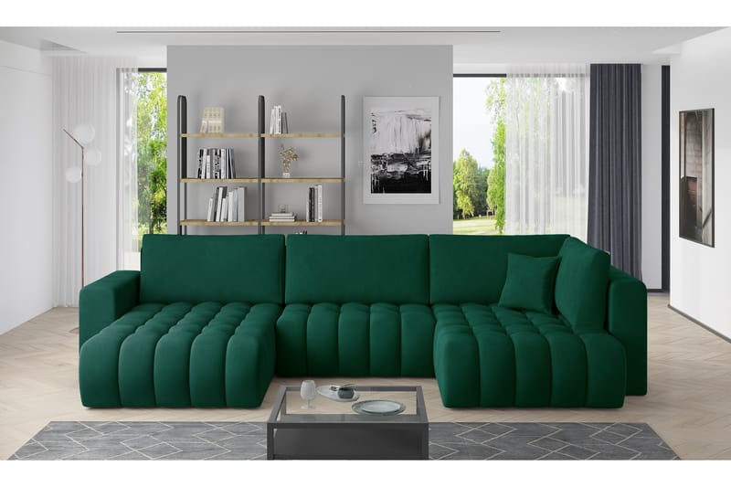 Somerset U-bäddsoffa Divan Vänster Grön - Möbler - Vardagsrum - Bäddsoffor - U bäddsoffa