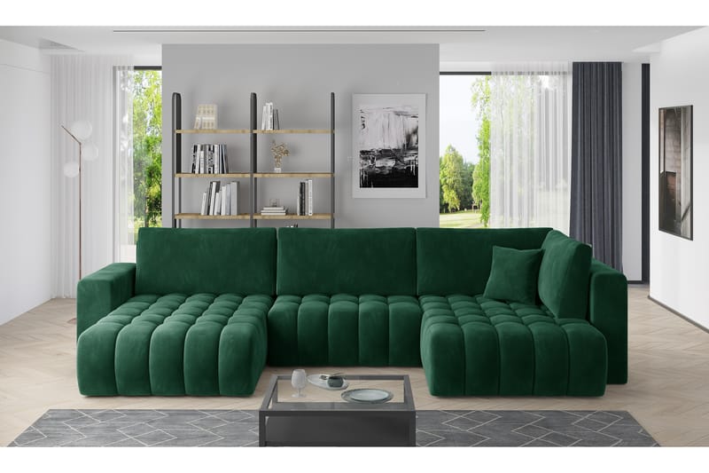 Somerset U-bäddsoffa Divan Vänster Grön - Möbler - Vardagsrum - Bäddsoffor - U bäddsoffa
