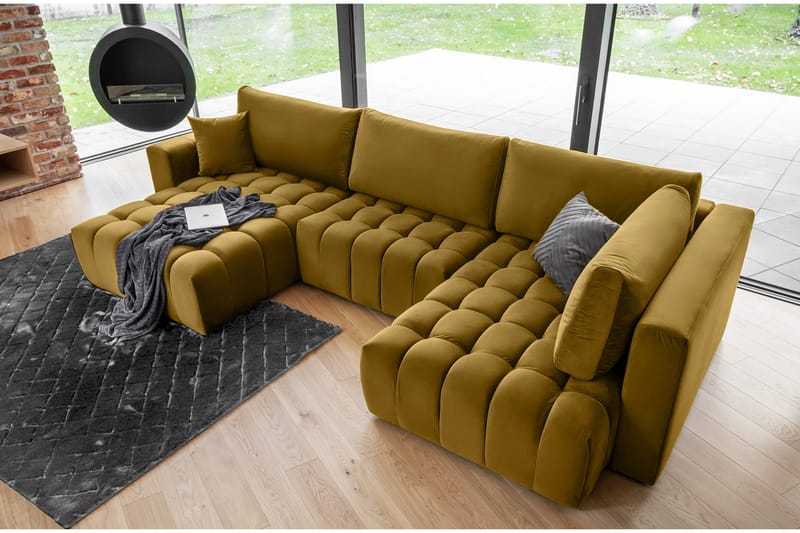 Somerset U-bäddsoffa Divan Vänster Gul - Möbler - Vardagsrum - Bäddsoffor - U bäddsoffa