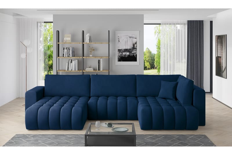Somerset U-bäddsoffa Divan Vänster Mörkblå - Möbler - Vardagsrum - Bäddsoffor - U bäddsoffa