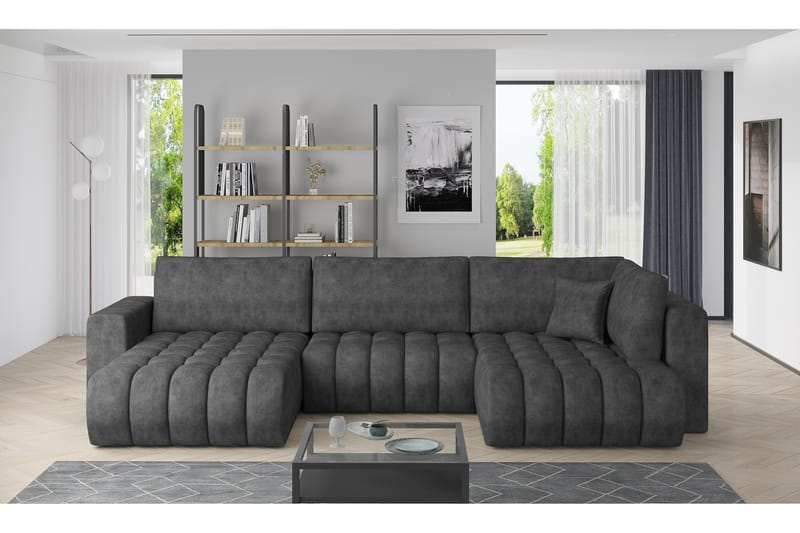Somerset U-bäddsoffa Divan Vänster Mörkgrå - Möbler - Vardagsrum - Bäddsoffor - U bäddsoffa