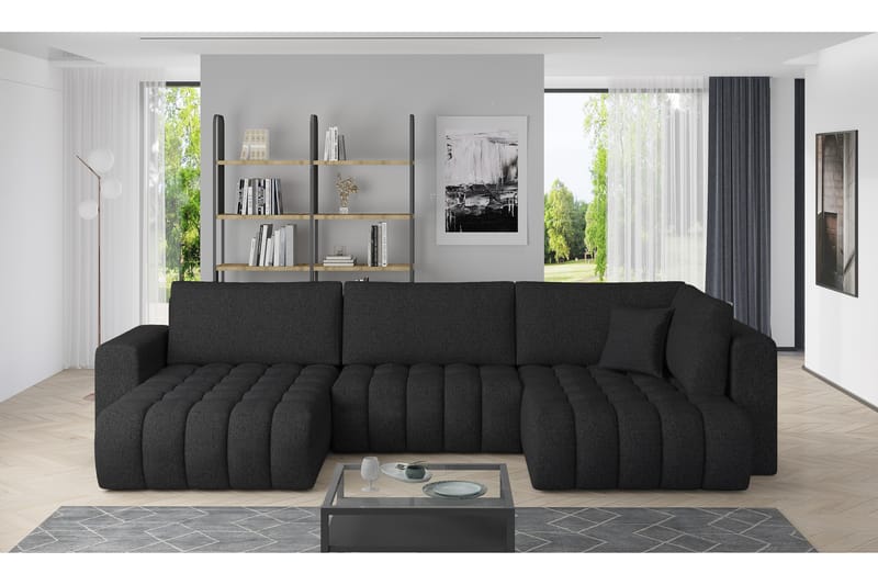 Somerset U-bäddsoffa Divan Vänster Mörkgrå - Möbler - Vardagsrum - Bäddsoffor - U bäddsoffa
