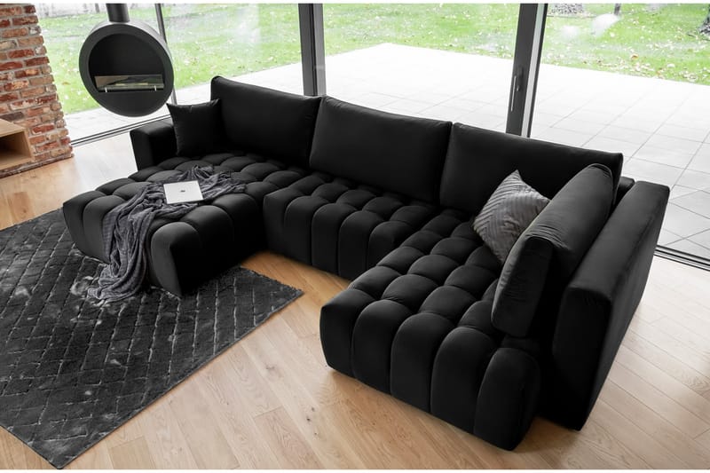 Somerset U-bäddsoffa Divan Vänster Svart - Möbler - Vardagsrum - Bäddsoffor - U bäddsoffa