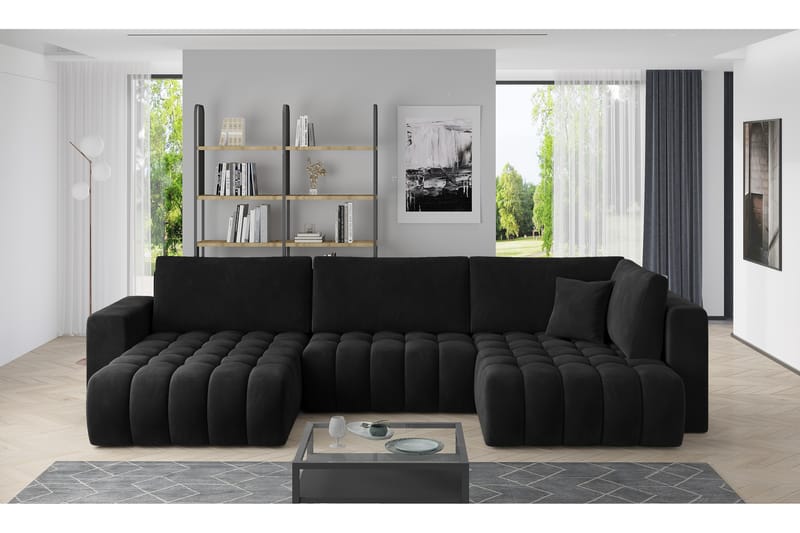 Somerset U-bäddsoffa Divan Vänster Svart - Möbler - Vardagsrum - Bäddsoffor - U bäddsoffa