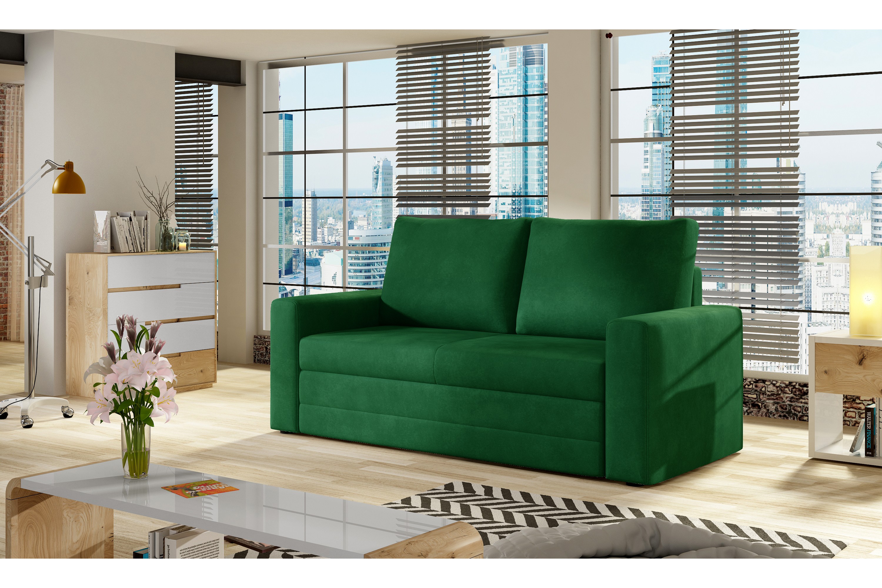 soncillo 2-sits bäddsoffa grön -