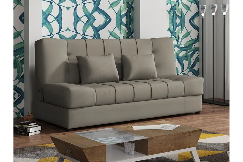 Sonia Bäddsoffa 194x90x88 cm LED-belysning - Brun - Möbler - Vardagsrum - Bäddsoffor