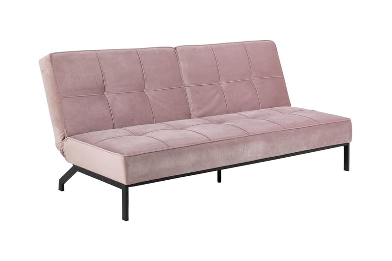 SOPRANA Bäddsoffa Sammet Rosa - Bäddsoffor - 2-sits bäddsoffa