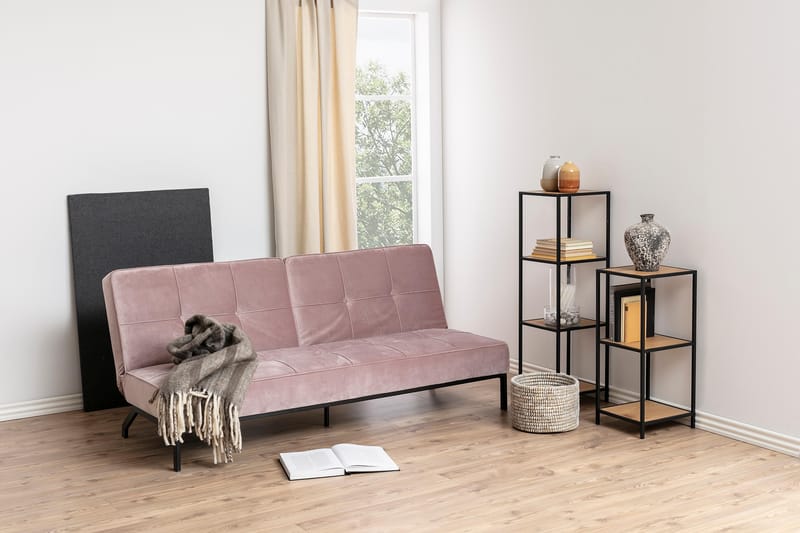 SOPRANA Bäddsoffa Sammet Rosa - Bäddsoffor - 2-sits bäddsoffa