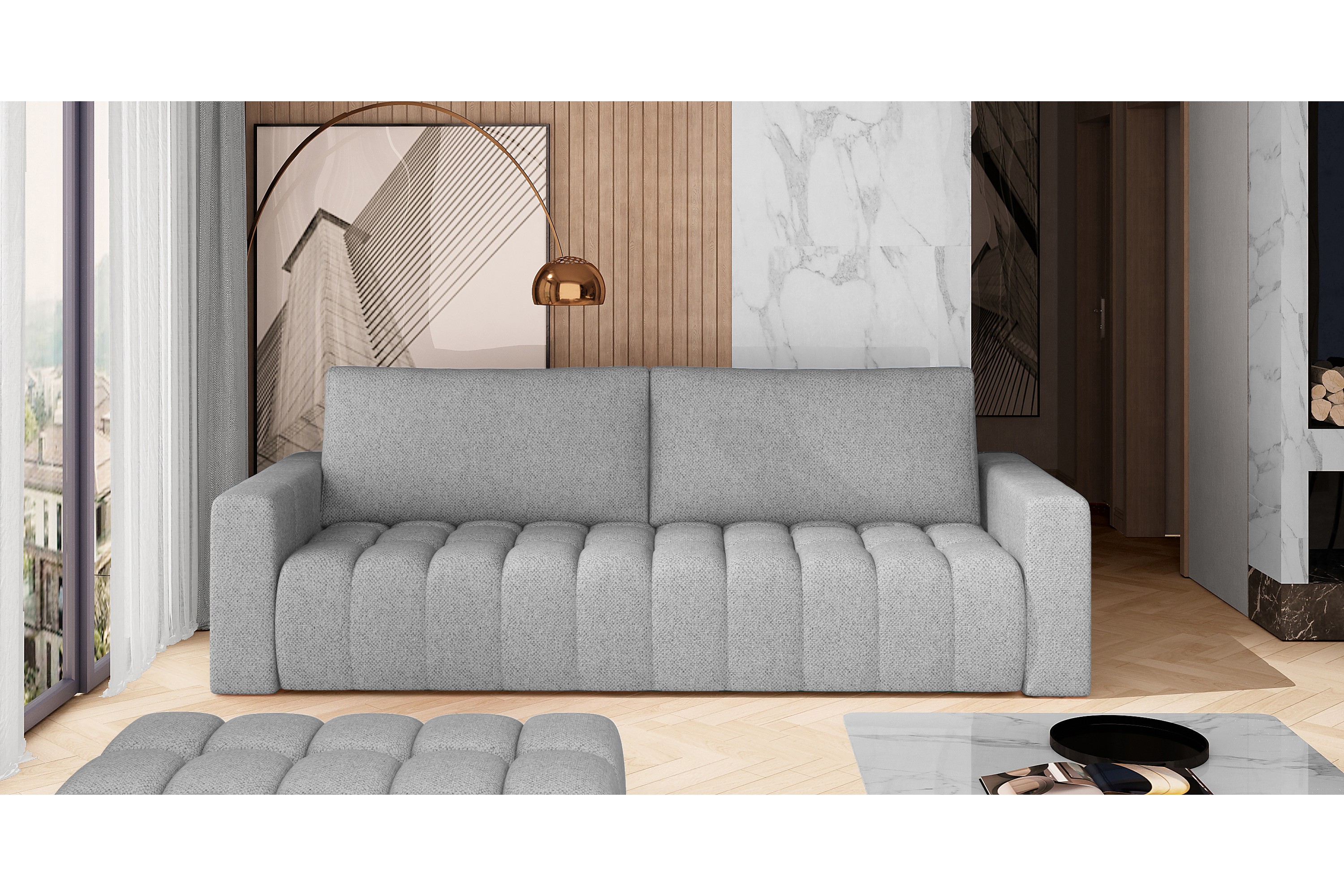 soriana 3-sits bäddsoffa grå -