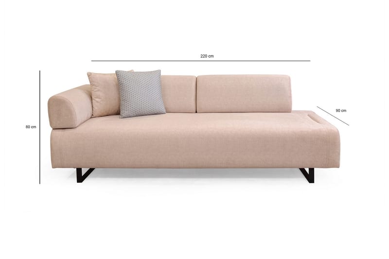 Southburn 3-sits Bäddsoffa 90x220 cm i Tyg med Lösa Ryggkuddar - Beige - Möbler - Vardagsrum - Bäddsoffor