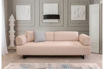 Southburn 3-sits Bäddsoffa 90x220 cm i Tyg med Lösa Ryggkuddar - Beige - Möbler - Vardagsrum - Bäddsoffor