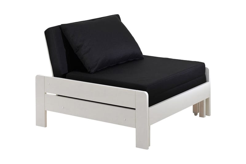 Sovaren 1-sits Utdragbar Framåtbäddad Bäddsoffa 90x200 cm i Tyg - Svart - Möbler - Vardagsrum - Bäddsoffor