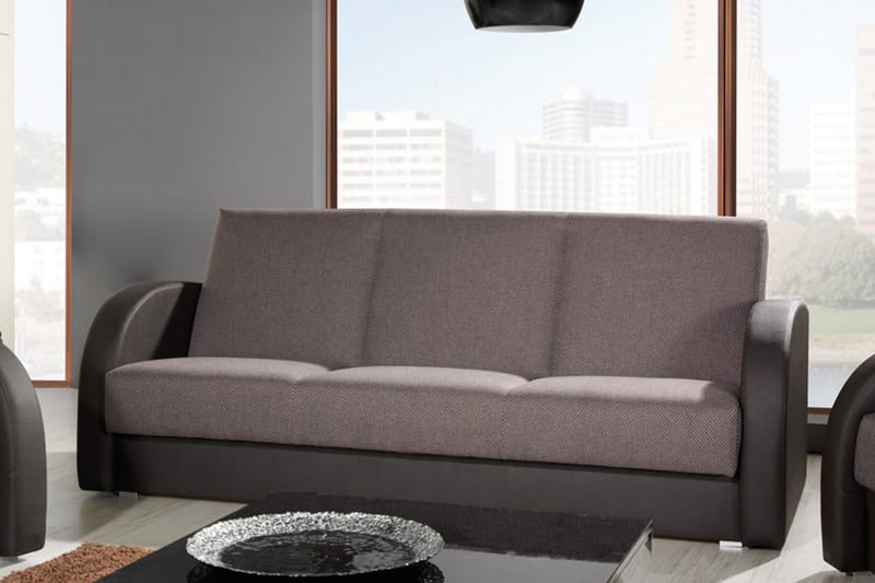 SQUARE Bäddsoffa 222x90x88 cm - Brun/Grå - Möbler - Vardagsrum - Bäddsoffor