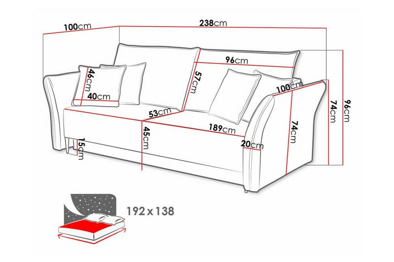 Staffin 3-sits Bäddsoffa Beige - Bäddsoffor - 3-sits bäddsoffa