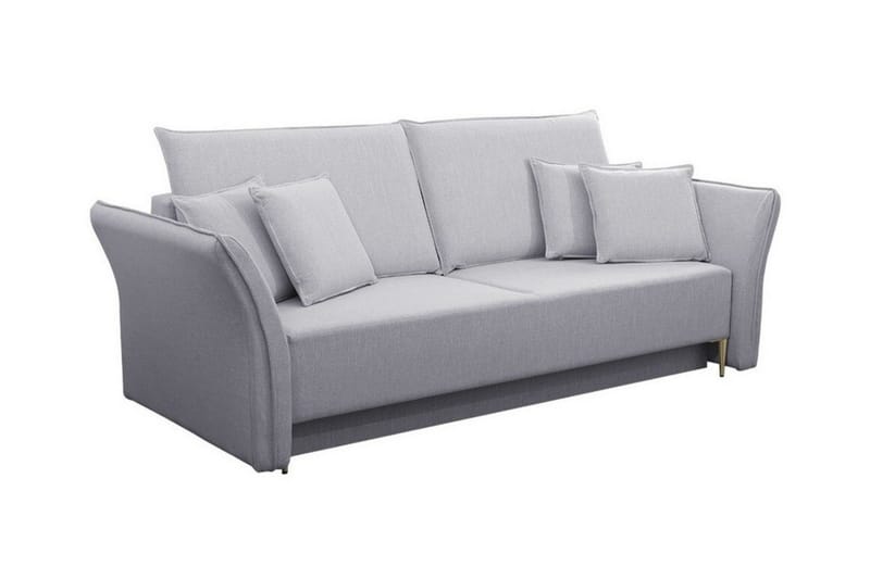 Staffin 3-sits Bäddsoffa Längsbäddad 138x192 cm med Förvaring i Chenille, Grå