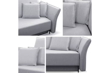 Staffin 3-sits Bäddsoffa Längsbäddad 138x192 cm med Förvaring i Sammet - Antracit - Möbler - Vardagsrum - Bäddsoffor