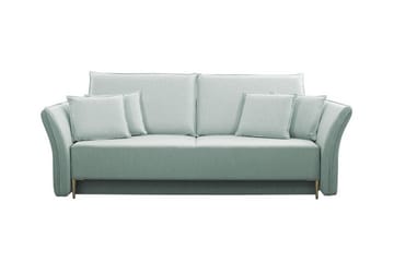 Staffin 3-sits Bäddsoffa Längsbäddad 138x192 cm med Förvaring i Tyg - Mintgrön - Möbler - Vardagsrum - Bäddsoffor