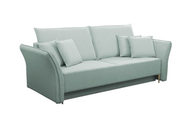 Staffin 3-sits Bäddsoffa Längsbäddad 138x192 cm med Förvaring i Tyg, Mintgrön