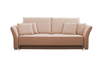 Staffin 3-sits Bäddsoffa Längsbäddad 138x192 cm med Förvaring i Tyg - Rosa - Möbler - Vardagsrum - Bäddsoffor