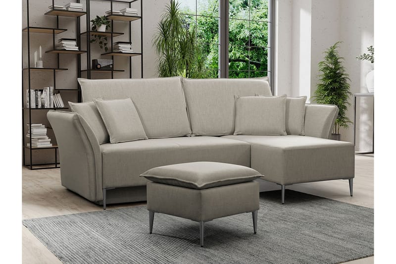 Staffin 3-sits Hörnbäddsoffa Beige - Möbler - Vardagsrum - Bäddsoffor - Hörnbäddsoffa