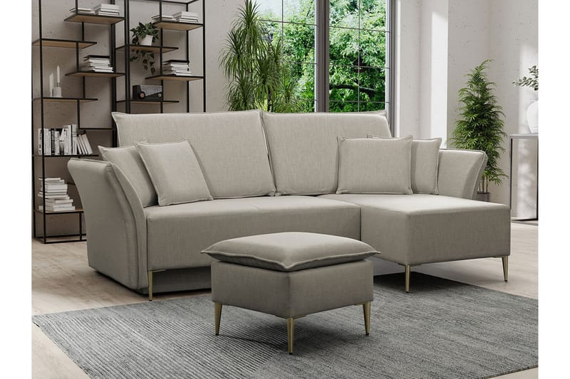 Staffin 3-sits Hörnbäddsoffa Beige - Möbler - Vardagsrum - Bäddsoffor - Hörnbäddsoffa