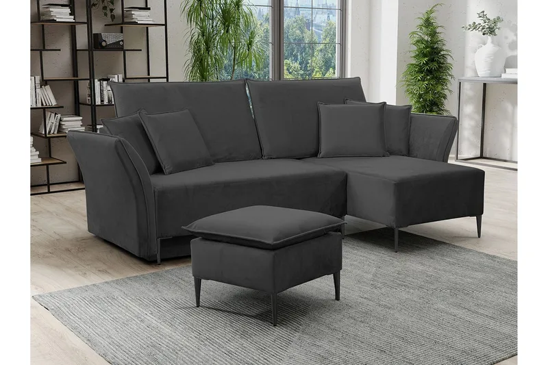 Staffin 3-sits Hörnbäddsoffa Dark grey - Möbler - Vardagsrum - Bäddsoffor - Hörnbäddsoffa