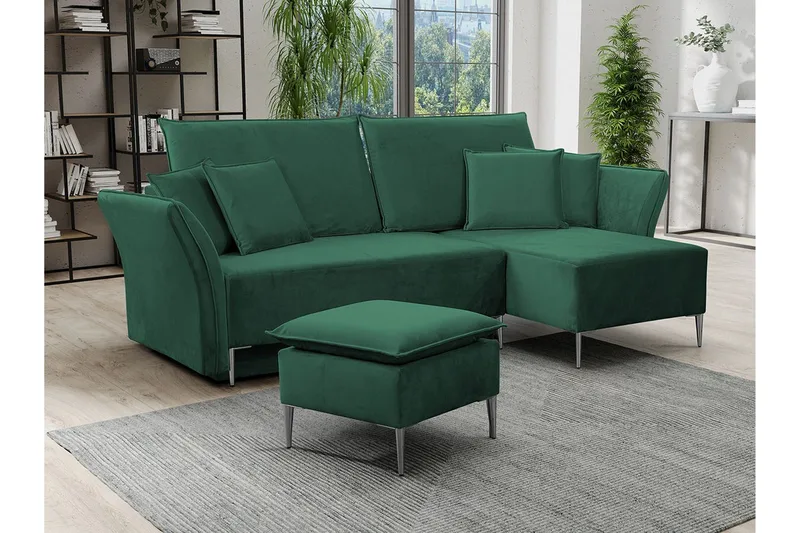 Staffin 3-sits Hörnbäddsoffa Green - Möbler - Vardagsrum - Bäddsoffor - Hörnbäddsoffa
