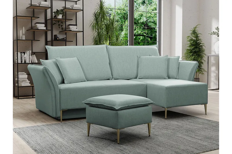 Staffin 3-sits Hörnbäddsoffa Light green - Möbler - Vardagsrum - Bäddsoffor - Hörnbäddsoffa