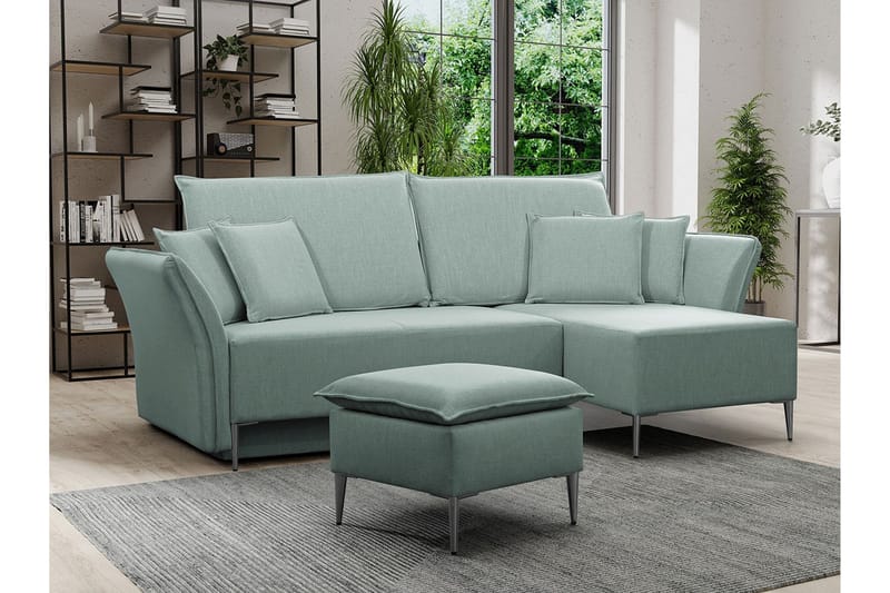 Staffin 3-sits Hörnbäddsoffa Ljusgrön/Grön/Mint - Möbler - Vardagsrum - Bäddsoffor - Hörnbäddsoffa
