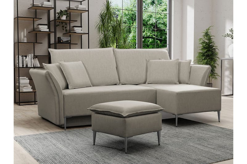 Staffin 3-sits Hörnbäddsoffa NO_BRAND beige - Möbler - Vardagsrum - Bäddsoffor - Hörnbäddsoffa