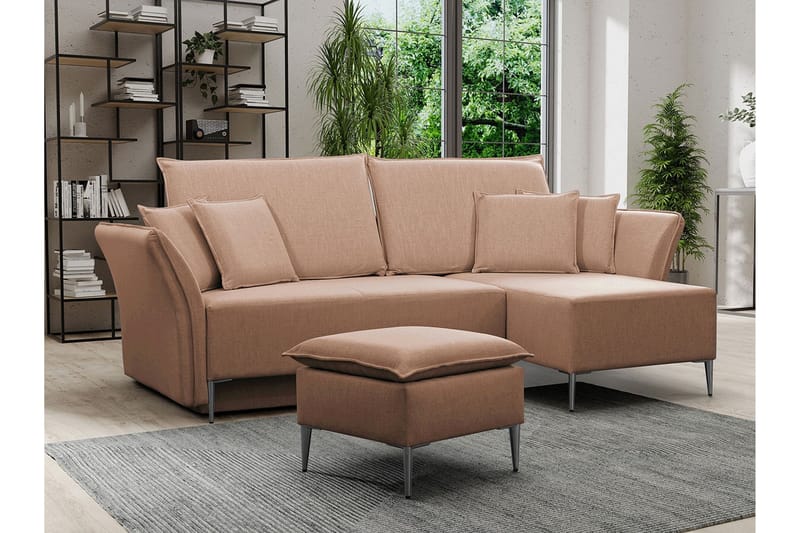 Staffin 3-sits Hörnbäddsoffa Rosa - Möbler - Vardagsrum - Bäddsoffor - Hörnbäddsoffa