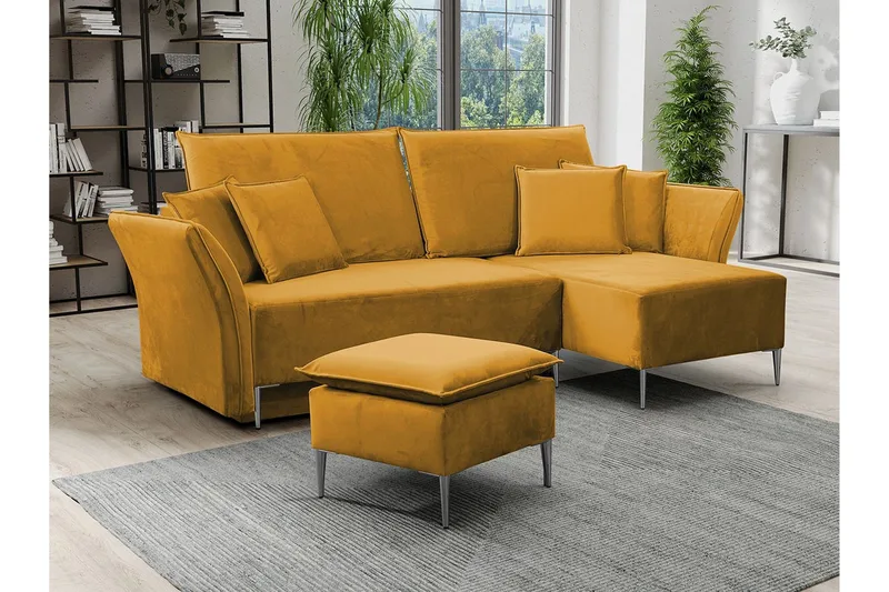 Staffin 3-sits Hörnbäddsoffa Yellow - Möbler - Vardagsrum - Bäddsoffor - Hörnbäddsoffa