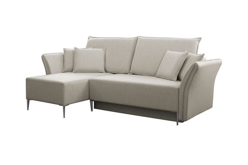 Staffin 3-sits L-formad Hörnbäddsoffa 140x200 cm med Förvaring i Tyg - Beige - Möbler - Vardagsrum - Bäddsoffor