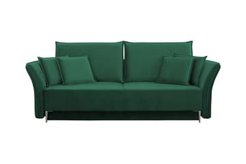 Staffin 3-sits Rektangulär Bäddsoffa 138x192 cm med Förvaring i Sammet - Grön - Möbler - Vardagsrum - Bäddsoffor