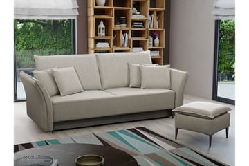 Staffin 3-sits Rektangulär Bäddsoffa med Förvaring i Tyg - Beige - Möbler - Vardagsrum - Bäddsoffor