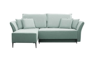 Staffin 3-sits Vänster Hörnbäddsoffa 140x200 cm med Förvaring i Chenille - Grön - Möbler - Vardagsrum - Bäddsoffor